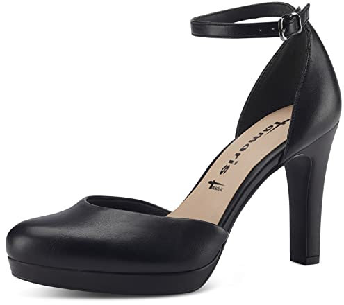 Tamaris Damen Riemchen Pumps, Frauen Absatzschuhe,TOUCHit-Fußbett,fersenhalter,Absatzschuhe,hochhackige Schuhe,Ausgehschuhe,Black MATT,40 EU