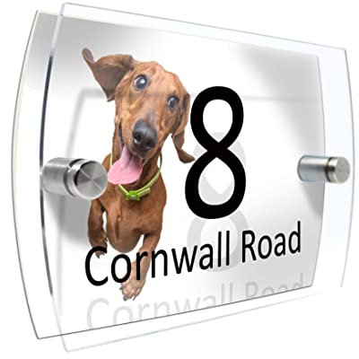 Personalised House Number Sign for Dog Lovers (D398 Dachshund)