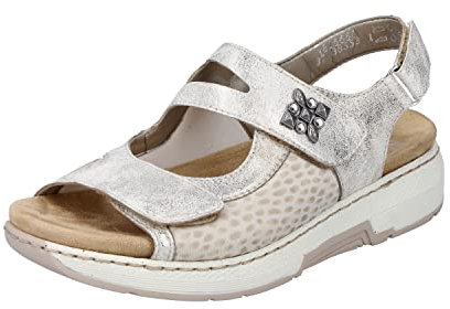 Rieker Damen V8166 Sandale, beige, 38 EU