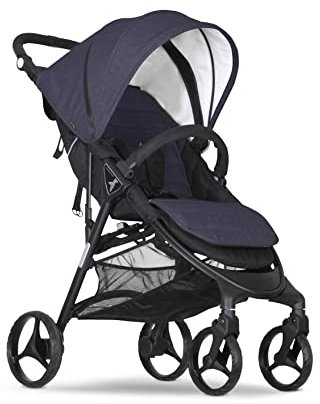 Nikimotion Autofold Kinderwagen Ebony | Schnell zu falten | Hochwertige PU Räder | 4-fache Federung | Memory Foam Einlage | PU Ledergriff | Erweiterteres Sonnendach