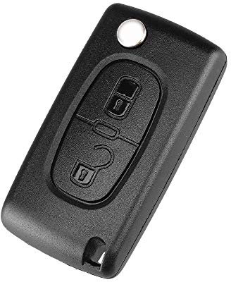 HooRLZ Key Fob Replacement For CITROEN C2 C3 C4 Dispatch Berlingo Grand Picasso, Peugeot Expert Partner 206 207 208 307 308 407 3008 5008 Remote Car Key Cover Case 2 Button, CITROEN Key Fob - CE0523