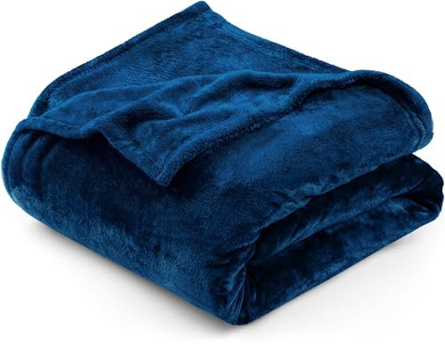 Utopia Bedding Navy Fleece Blanket [King - 230 x 270 cm] Soft Cosy fluffy 300 GSM Blankets for Bed, Sofa & Couches