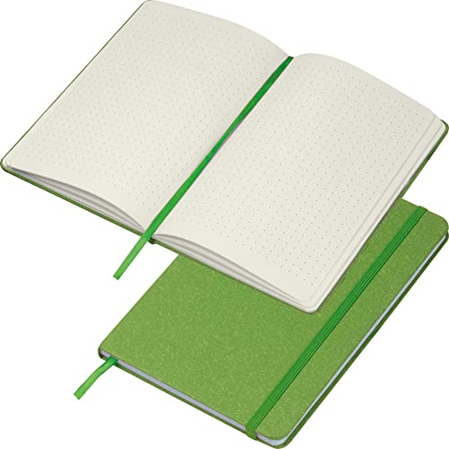 Notizbuch / DIN A5 / mit Kartonumschlag und gepunkteten Seiten / Farbe: grün