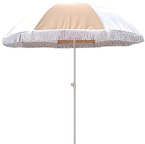 HZSCL Parasol De Jardin À Houppe Fine 2m Parasol Extérieur Parasol Inclinable Parasol De Terrasse Parasol De Plage - Protection UV - sans Pied