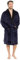 Strong Souls Mens Luxury Fleece Dressing Gown With Satin Trim Collar Dinner Jacket Evening Bath Robe Housecoat Gift for Men Navy L