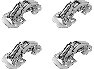 LIKERAINY Charnière à Visser avec Amortisseur 90 Degré Charnieres Fermeture Douce pour Portes Légère Complètement en Applique et Rentrant de Meubles Armoires Cuisine Lot de 4