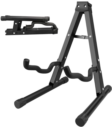 DkOvn 1/2/4 Pack Guitar Stand, A-Frame Folding Guitar Stand with Non-Slip Rubber and Foam Arms, for Acoustic Guitar, Electric Guitar, Bass, Ukulele, Banjo