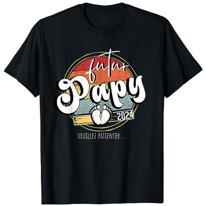 Homme annonce grossesse grand parents, Cadeau Futur Papy 2024 T-Shirt