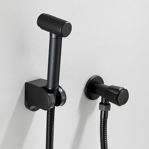 XJTNLB Portable Bidet Sprayer Wasserhahn Wand Bidet Armatur Schwarz WC Brause mit Schlauch Kaltwasserhahn Bidet Handbrause Set Messing,B