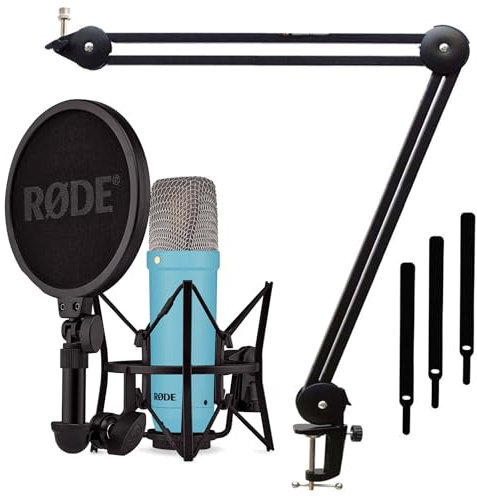 Rode NT1 Signature Blue Studio microphone + keepdrum MS138 Articulated arm tripod Black