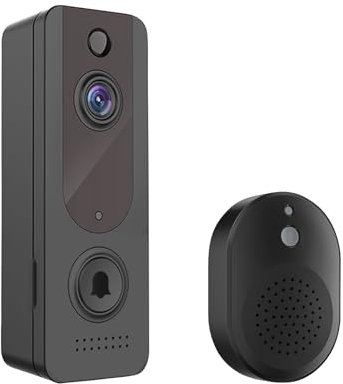 EUNEWR WLAN Video Türklingel mit Kamera, 1080P HD Kabellose Video Doorbell mit Gong ung Akku, 2,4GHz WiFi Smarte Türklingel mit PIR Personenerkennungsalarme, 2-Wege-Audio, Fernzugriff