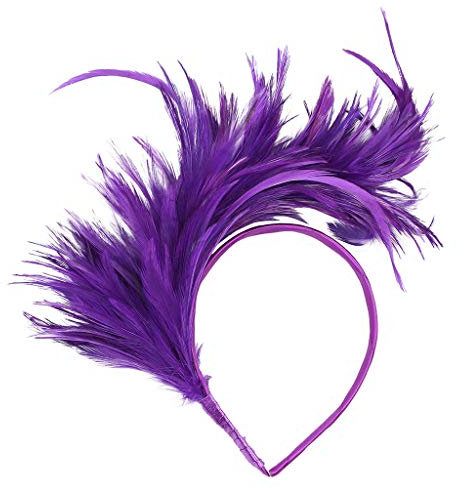 Haarschmuck Kopfschmuck Feder Mode Haarbänder Haarspangen haarreif Kopfbedeckungen Blumenkranz Braut Kopfschmuck Schleier Kranz Schleier Hochzeit Haarschmuck für Karneval, Party, Tanz (Lila)