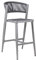 BrackenStyle Rope Weave Bar Chair - Commercial Durable Rope Seat Robust Metal Frame for Indoor/Outdoor Use - Grey
