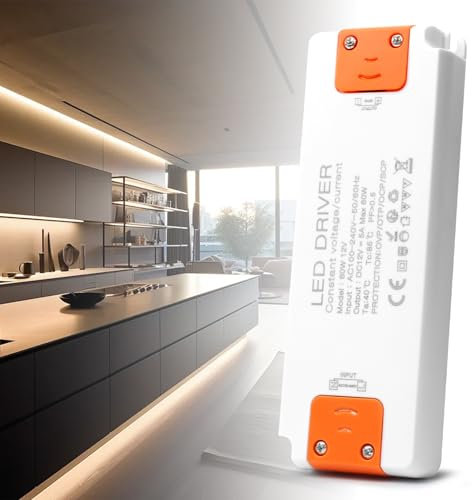 Transformateur 220V 12V LED 60W, BRIMETI Transfo LED Driver 5A, Alimentation Conducteur 220V AC à 12V DC, Adaptateur à Tension Constante Convertisseur Conducteur