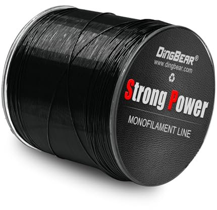 Dingbear Schwarz Nylon-Angelschnur Monofile Nylon-Angelschnur mit starker Spannung(500m/1.5# 5.5LB/0.20mm)
