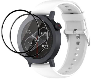 QINOUK Silikonband für CMF by Nothing Watch Pro 2, [Atmungsaktives] Weiches Silikon-Sportband, Ersatz-Armband, [2 Pack] Bildschirm-Schutzfolie, für CMF Watch Pro 2-Weiß