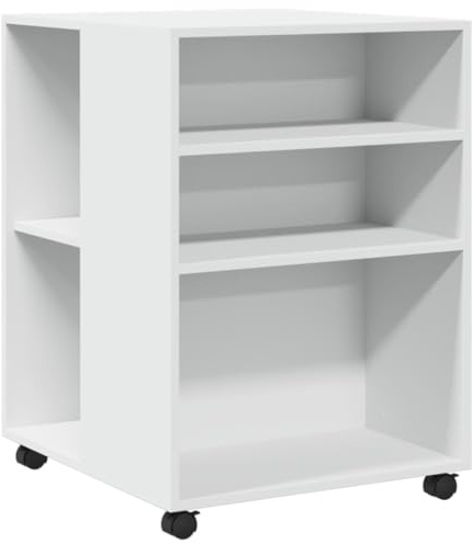 vidaXL Beistelltisch mit Rollen Weiß 55x60x78 cm Holzwerkstoff