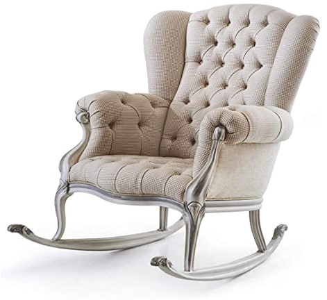 Tiiiopkvvv Europäischer Einzelsofa Schaukelstuhl Home Massivholz Sessel Retro Prinzessin Chaiselongue Freizeit Balkon Stuhl