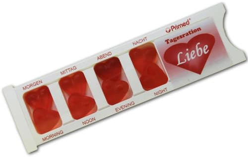 Tablettenbox Liebe Love gefüllt mit Fruchtgummi Spaßartikel 25g