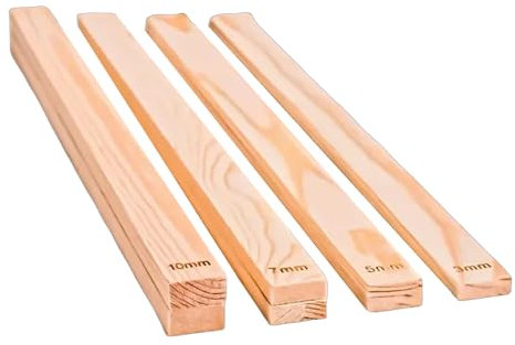 Lot de 8 guides de rouleau à pâtisserie en bois 3/5/7/10 mm