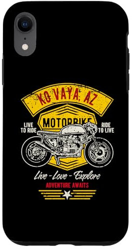 Hülle für iPhone XR Ko Vaya AZ USA Retro Distressed Style Motorrad Design