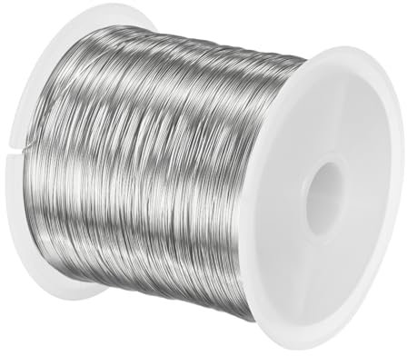 M METERXITY 0.2mm Jewelry Wire, 32 Gauge 328FT Craft Wire Copper Beading Wire for Jewelry Making/Planting/Weaving/DIY Crafting, Soft Metal Wires [100M, Silver]