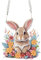 Generisch Diamond Painting Türkranz Osterkranz Hase Diamond Painting Anhänger mit Kette Osterei Diamant Malerei Fensterbilder Ostern Kranz Set für Wand Und Eingang Dekoration-Blumenhase-1