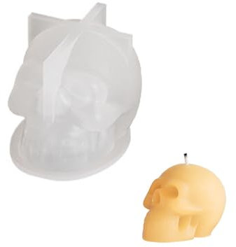 3D-Totenkopf-Form, Schokolade, Kuchen, handgefertigte Seife, Gips, Silikon, Ornamente für Halloween-Dekorationen