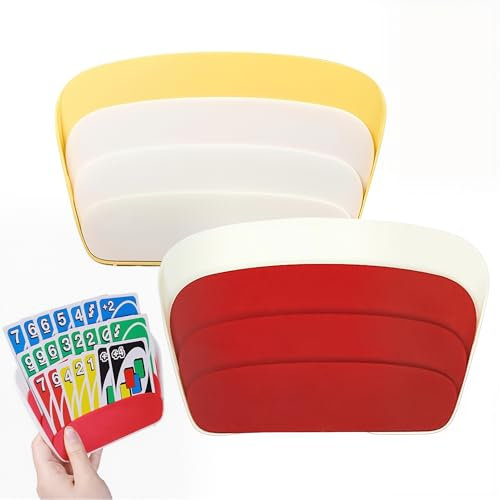 HAMKU 2 Stück kartenhalter kinder für uno flip,kartenhalter spielkarten für uno flip, Senioren Kinder, Spielkartenständer Blau Plastik Freisprech