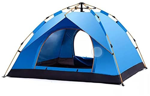 Tienda de campaña desplegable para senderismo, camping, viaje a la playa, tienda ligera para 3-4 personas, con protección impermeable y UV, dos puertas, fácil instalación, color camuflaje