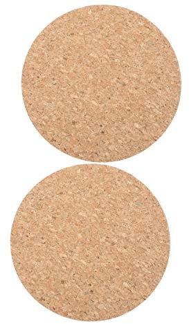 HOMSFOU Kork Mauspad 2 Stück Rund Doppelseitig Naturkork Ergonomisch für Home Office und Gaming