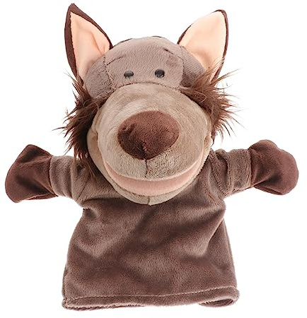 UKCOCO Wolf Handpuppe aus Plüsch Lustiges Tier Handspielzeug für Puppentheater Geschichtenerzählen und Rollenspiele für Mädchen und Jungen