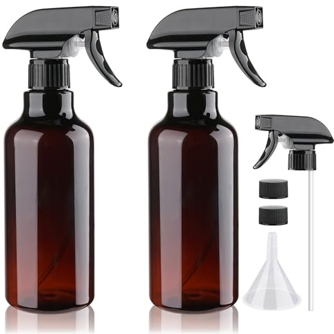 Hokretme 2 Pack 500ml/16.9oz Spray Bottles Plastic Empty Spray Bottle for Hair Mist/Stream Spraying Heavy Duty Square Water Spray Bottles for Cleaning Solutions, Plants,Essential Oils