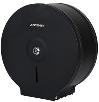 anydry 5182 Papierhandtuchspender - Kommerzieller Handtuchspender zur Wandmontage Geeignet für Rollpapier (Schwarz)