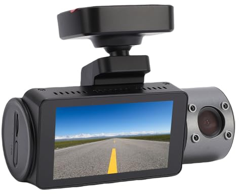 ASHATA 3-Kanal-5G-WLAN-Dashcam, 4K+1080P+1080P-Dashcam Vorne und Hinten Innen, 3-Zoll-Bildschirm, Dreiachsiger 3D-G-Sensor, Schleifenaufzeichnung, 24-Stunden-Parkmonitor,