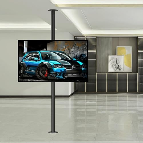 ZHANGGL Adjustable Ceiling Mount For 32-75 Inch - LCD TV 360 Degree Swivel Frame Floor Stand, Swivel Tilt Turn TV Stand