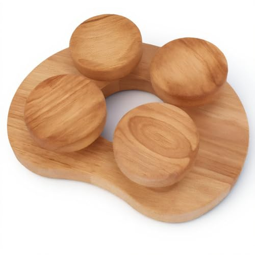 YUEHISY Appui-Tête de Sauna en Bois avec Disque Rotatif, pour Soulager Les Douleurs du Cou et des épaules, Oreiller de Sauna pour Détendre la Tête et Améliorer Le Sommeil