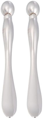 Eye Massage Tool 2pcs Zinc Alloy Silver Beauty Roller | Eye Roller, Spoon and Massage Ends, Portable Compact Design, Smooth Surface for Women Skincare