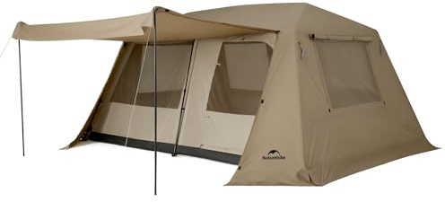 Naturehike Village Lite Campingzelt 4–8 Personen Familienzelt mit 60s Schnellaufbau, Wasserdichtes Doppelschicht Tunnelzelt für Camping & Garten