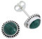 Ohrstecker 925 Silber Malachit grüner gestreifter Stein Edelstein Ohrringe echt Silber Damen Sterling Silber Stecker Geschenk(MOS-041-10)