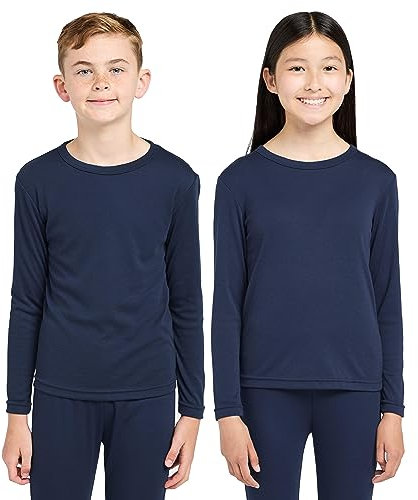 Peter Storm Kids' Thermal Crew Long Sleeve Baselayer, Kids' Thermal T-Shirt, Kids' Warm Underwear Baselayer Top, Navy, 7-8 Years