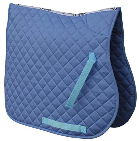 Rhinegold 0 Cotton Quilted Saddle Cloth-Full-Sky Blue Schabracke, himmelblau, Volle Größe