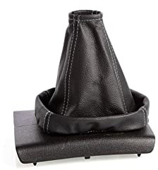 myshopx Schaltmanschette Schaltsack Sack Automatik Schwarz Faden Schwarz Echt Leder SA58