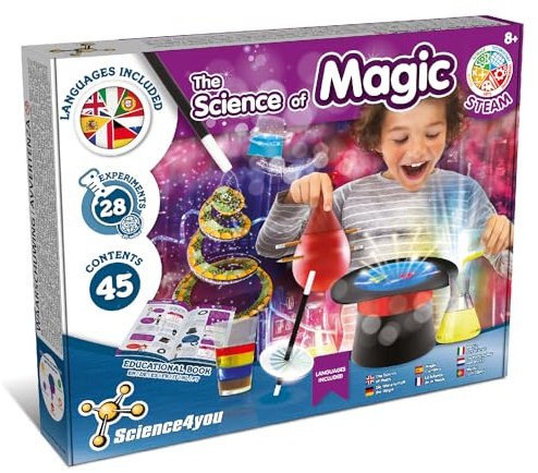 Science4you Scienza della Magia - Giochi di Magia con 28 Trucchi - Kit per Bambini 7 8 9+ Anni con Pozioni Magiche e Altro ancora, Regalo Educativo per Bambino e Bambina 7 8 9+ Anni
