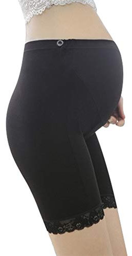 Culotte de Sécurité Femme Enceinte Shorty sous Robe Panty Eté Anti frottement Short Slip Boxer Réglable Haute Taille Legging Court Elastique Grossesse Maternité Sous-vêtements Pantalons avec Poches