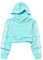 Kinder Mädchen Leder Plaid Langarm Crop Top Hoddie Cropped Sweatershirts, Minze, 6-7 Jahre