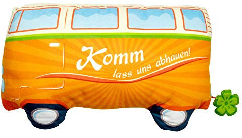 GRUSS & CO Plüschkissen Bus Komm, las Uns abhauen!: Figürliches Kissen