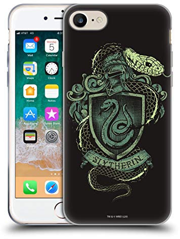 Head Case Designs Offizielle Harry Potter Slytherin Deathly Hallows XIV Soft Gel Handyhülle Hülle kompatibel mit Apple iPhone 7/8 / SE 2020 & 2022