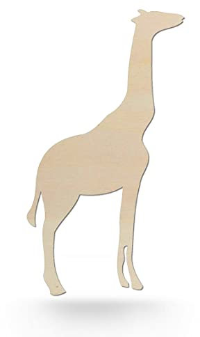 Kleenes Traumhandel Holztiere - Tiere aus Holz - Wanddeko Tiere - Tierscheiben - Tierform aus Holz für Kinderzimmer, Wohnzimmer, Geburtstag (Giraffe, Höhe 21 cm)