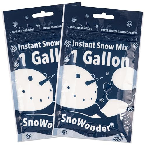 SNOWONDER Instant Snow Fake Artificial Snow, Also Great for Making Cloud Slime - Mix Makes 2 Gallons of Fake Snow
